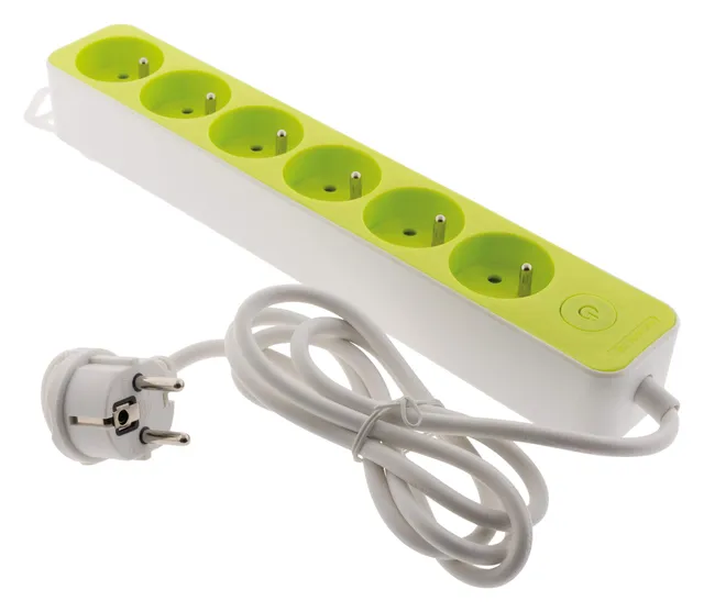 zenitech-multiprise-4-prises-16a-avec-interrupteur-blanc image 1