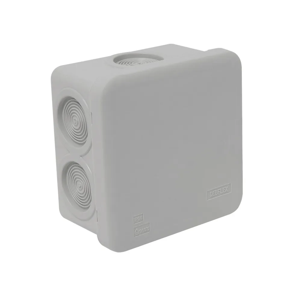 debflex-718210-bo-te-de-d-rivation-tanche-saillie-carr-e-80x80x45-mm-grise-ip66 image 1