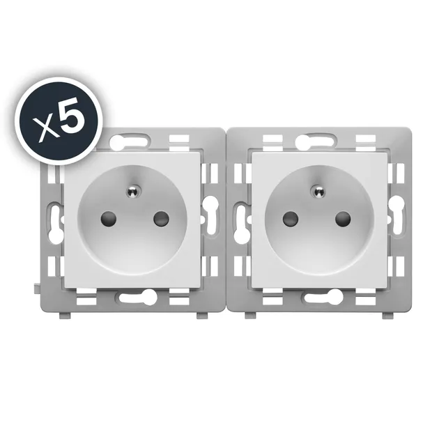 debflex-802002-gamme-caly-m-canisme-double-prise-2p-t-pr-c-bl-e-blanc image 1
