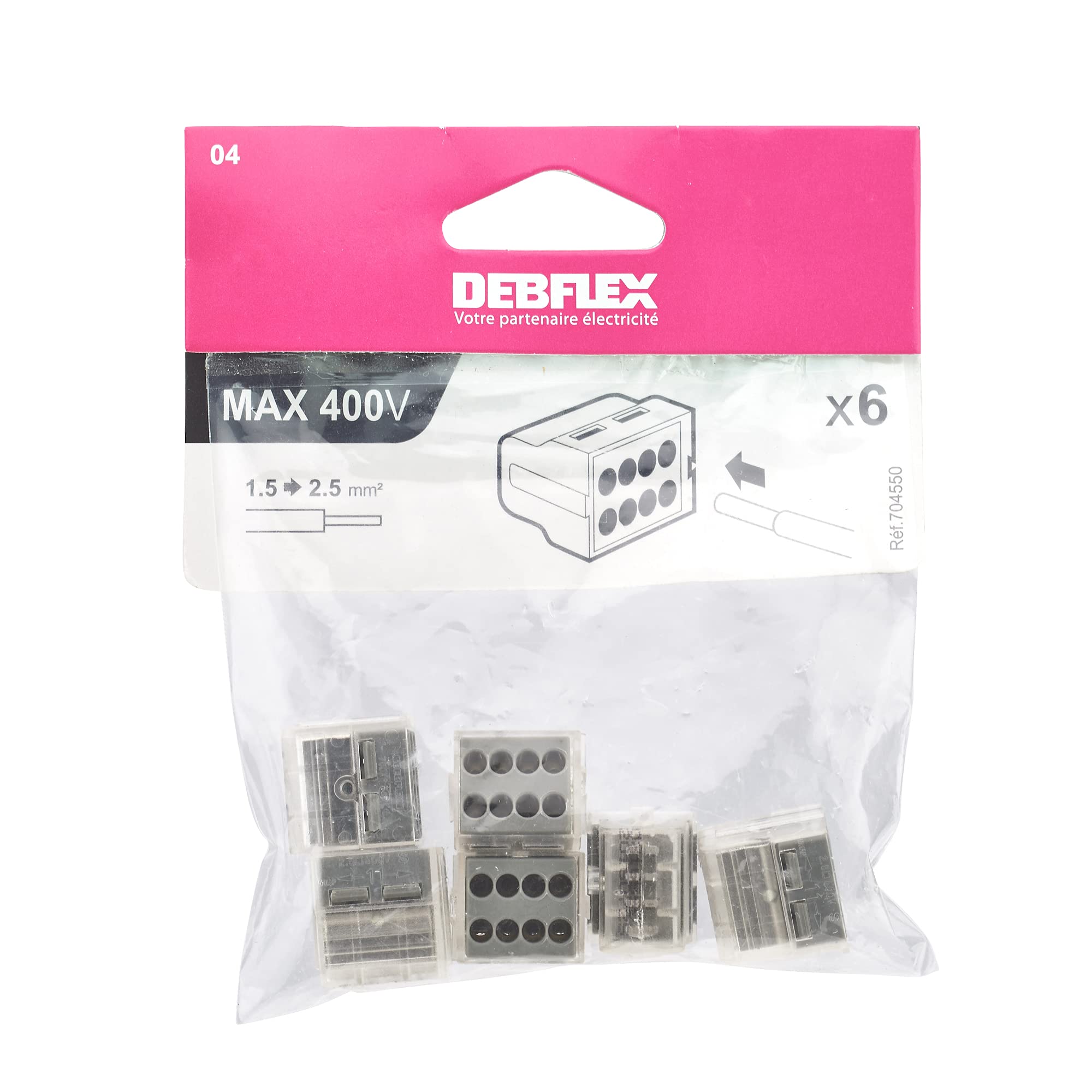 debflex-caly-borne-automatique-8-trous-c-ble-1-5-2-5mm-gris-704550 image 4