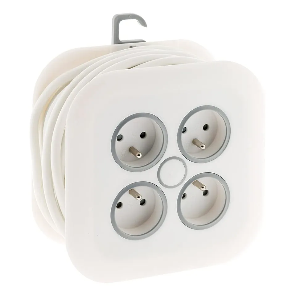 zenitech-enrouleur-domestique-4-prises-16a-2p-t-c-ble-7-m-blanc-fiche-extraplate image 1