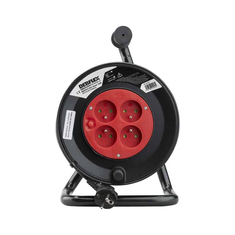 debflex-601253-enrouleur-bricolage-4-prises-16a-25m-ho5vv-f-3g1-5-noir image 1