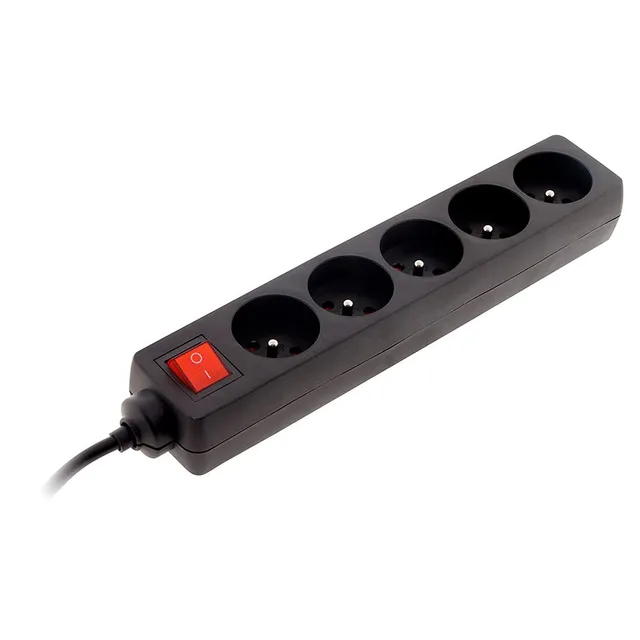 zenitech-bloc-multiprise-5-prises-16a-2p-t-avec-interrupteur-noir image 1