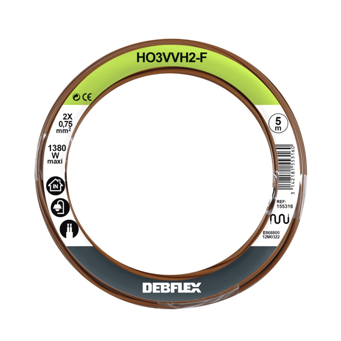 debflex-bobinot-c-ble-souple-10m-ho3vvh2-f-2x0-75mm-noir-155323 image 2