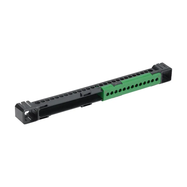debflex-707358-bornier-terre-13-trous-vert-bornier-tableau-lectrique image 1