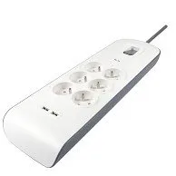 debflex-bloc-parafoudre-6-prises-2p-t-16a-2-usb-2-4a-cordon-2m image 1