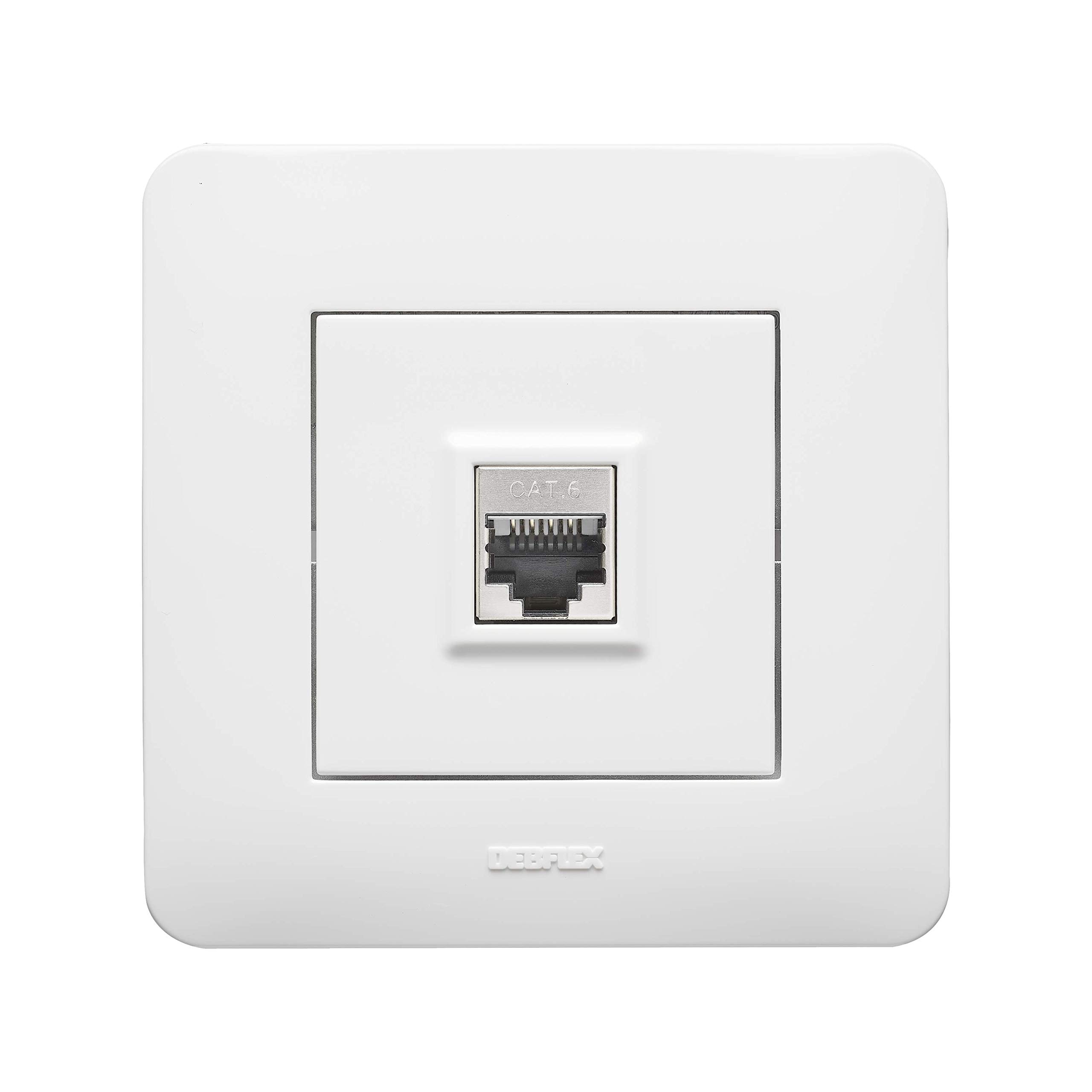 debflex-casual-prise-murale-rj45-cat-6-encastr-e-blanc-brillant image 2