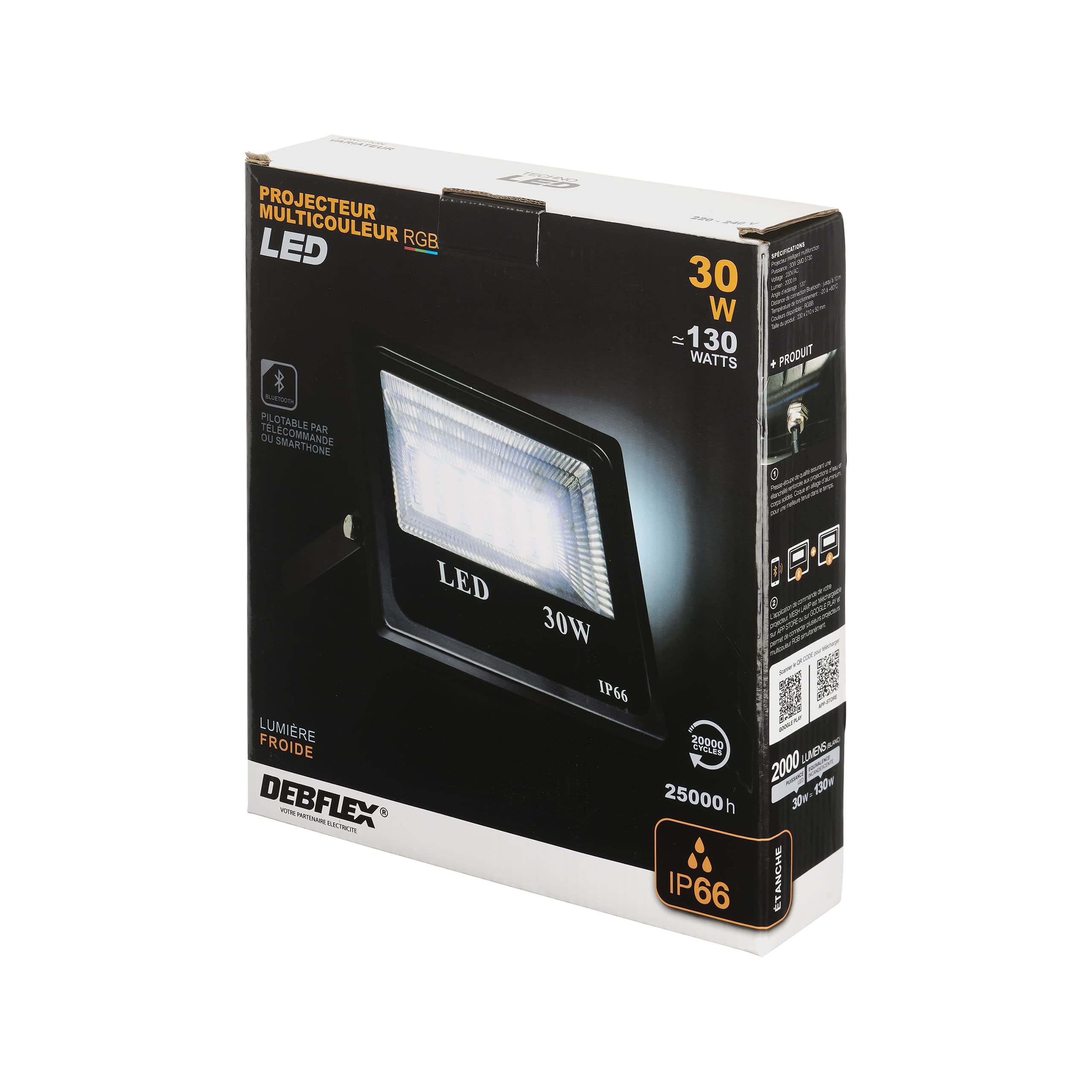 debflex-projecteur-led-chantier-30w-rgb-filaire-avec-t-l-commande-2000-lumens-ip image 7