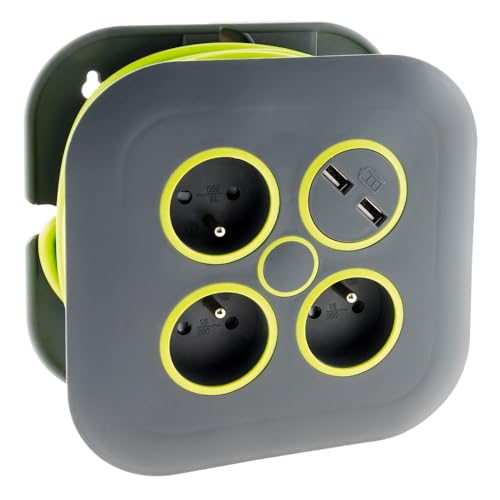 zenitech-klipo-enrouleur-domestique-3-prises-2p-t-2-usb-7m-gris-vert image 6