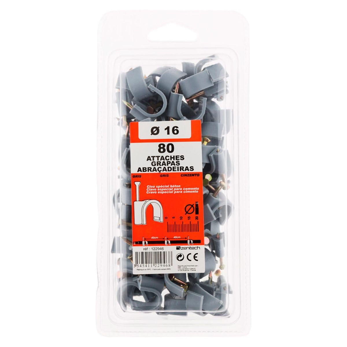 zenitech-lot-de-80-crochets-de-fixation-16mm-gris image 4