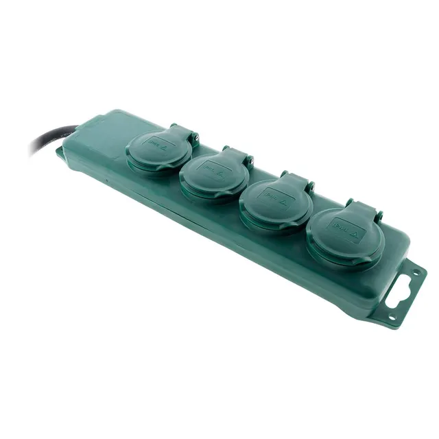 zenitech-multiprise-tanche-ip44-4-prises-16a-verte-3680w image 1