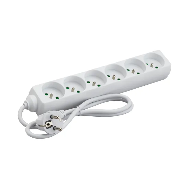 debflex-blok-rallonge-multiprise-6-prises-2p-t-cordon-1m-blanc-716943 image 1