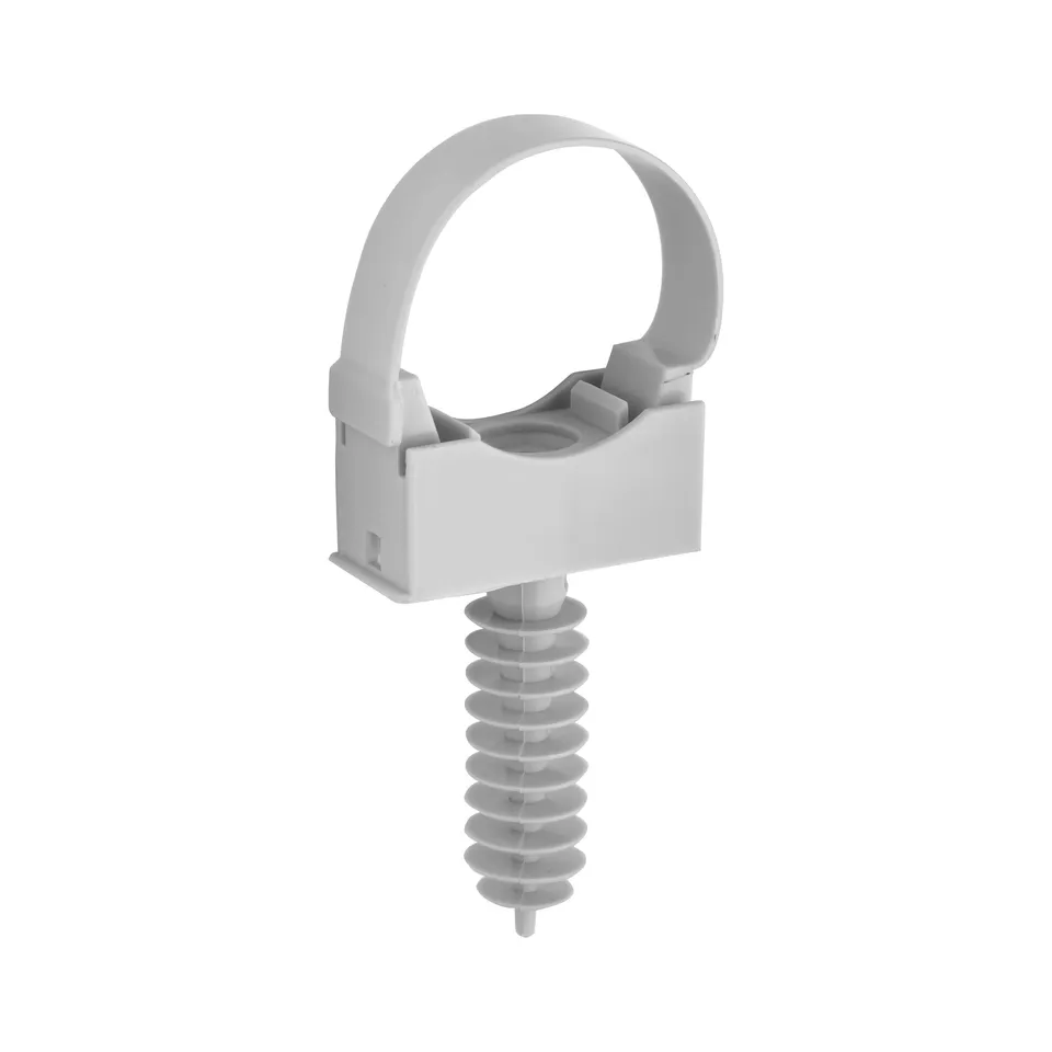 debflex-709078-fixation-pour-tube-cheville-d25mm-gris-sachet-de-10 image 1