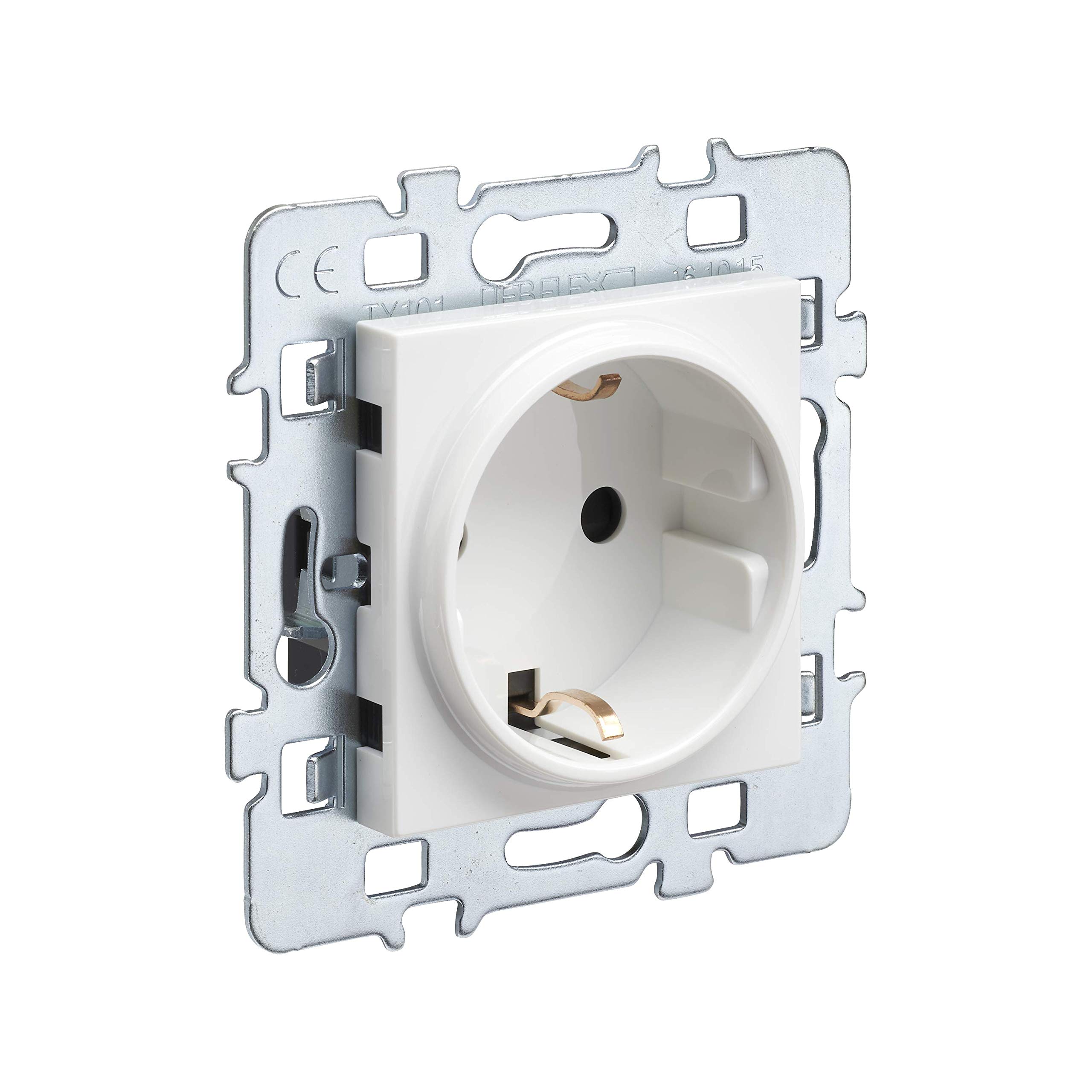 debflex-casual-m-canisme-prise-2p-t-schuko-16a-cache-blanc-support-m-tal image 1