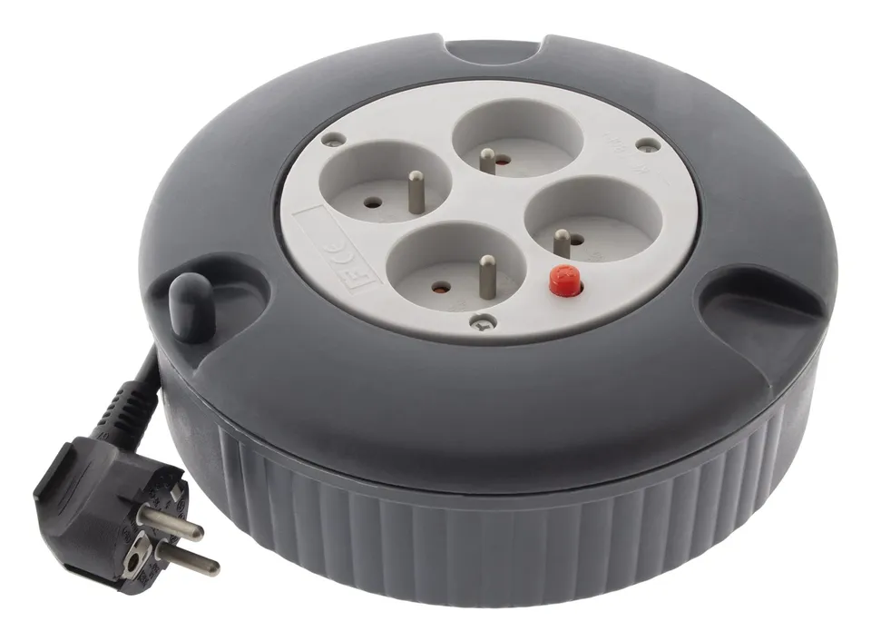 zenitech-enrouleur-h05vv-f-4-prises-3g1-5-mm-4m-gris-avec-coupe-circuit image 1