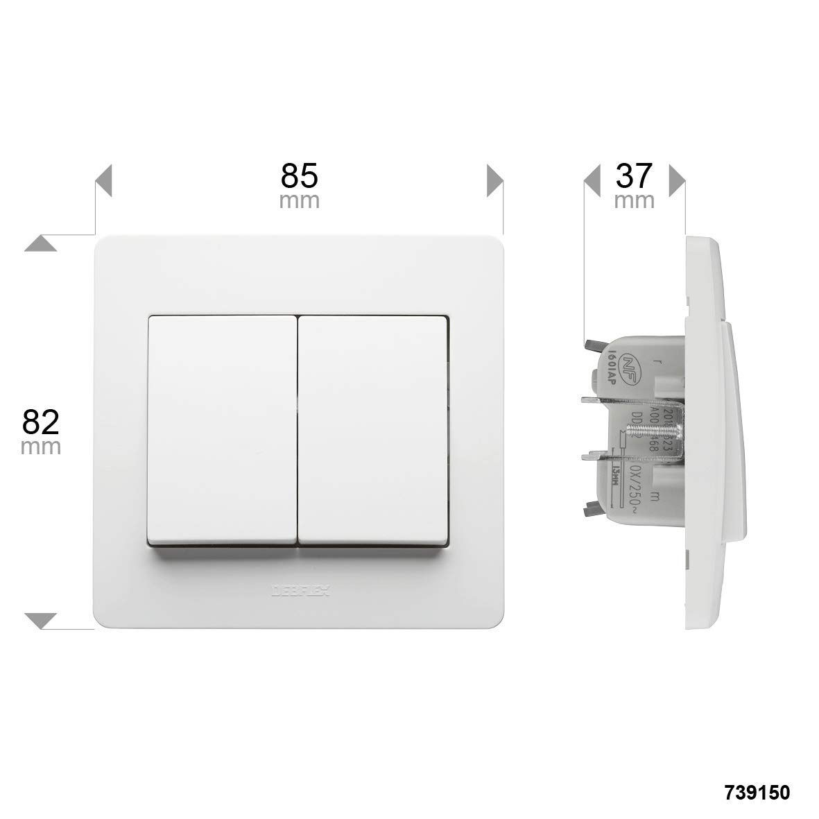 debflex-diam2-double-interrupteur-va-et-vient-encastrable-blanc image 7
