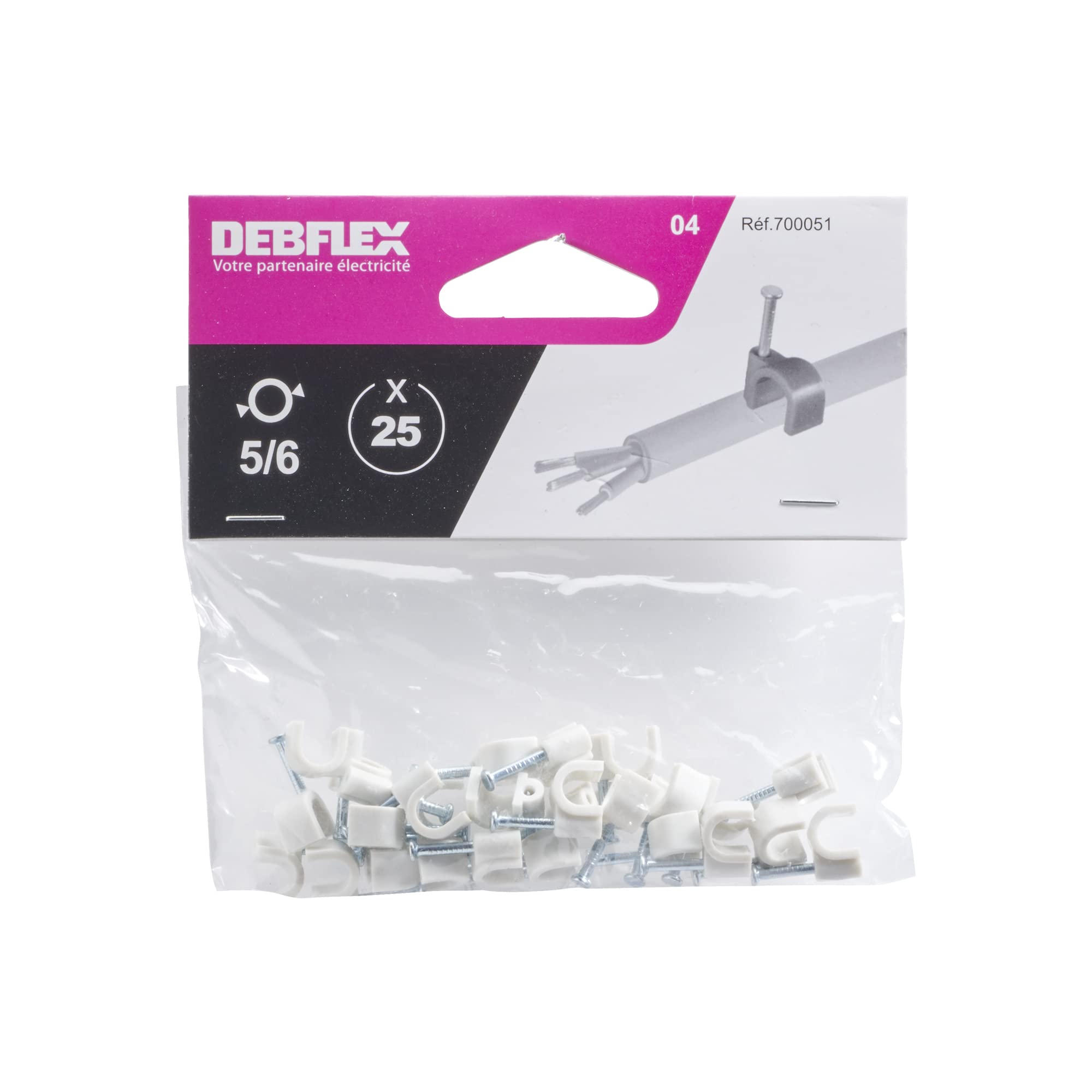 debflex-700051-lot-25-clips-attaches-fils-5-6-mm-gris image 7