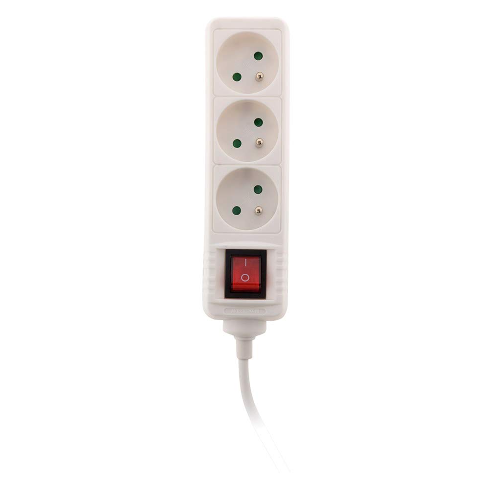 zenitech-bloc-multiprise-3-prises-16a-2p-t-avec-interrupteur-blanc image 2