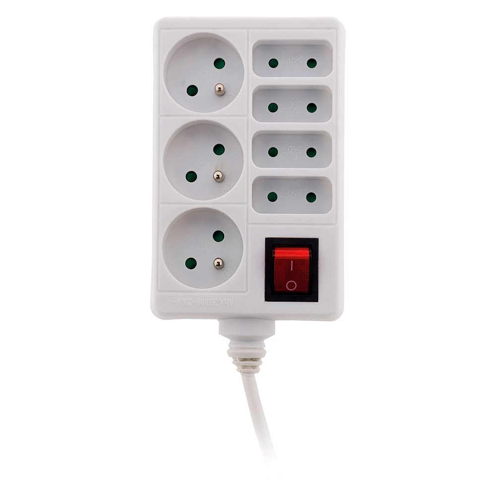 zenitech-bloc-multiprise-4x6a-3x16a-blanc-1m image 2