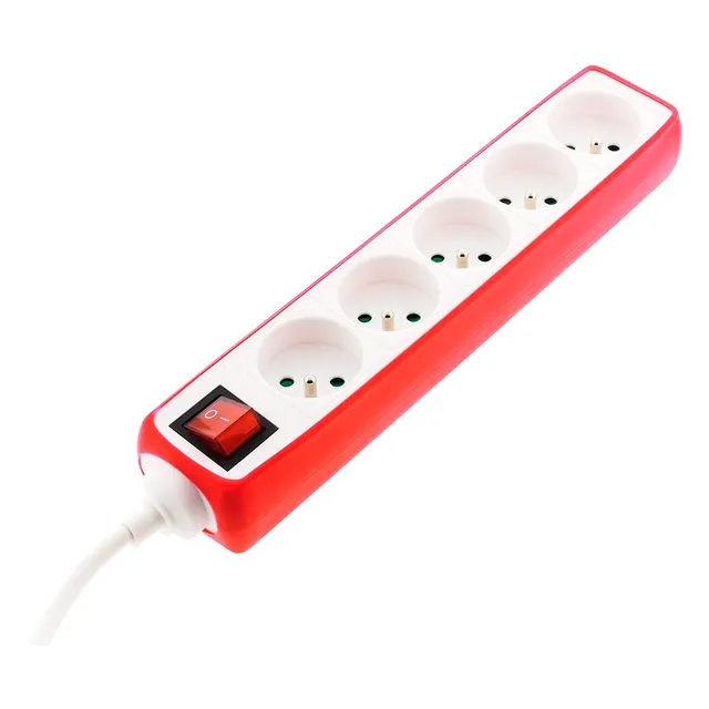 zenitech-multiprise-5x16a-2p-t-interrupteur-housse-silicone-1m-rouge image 1