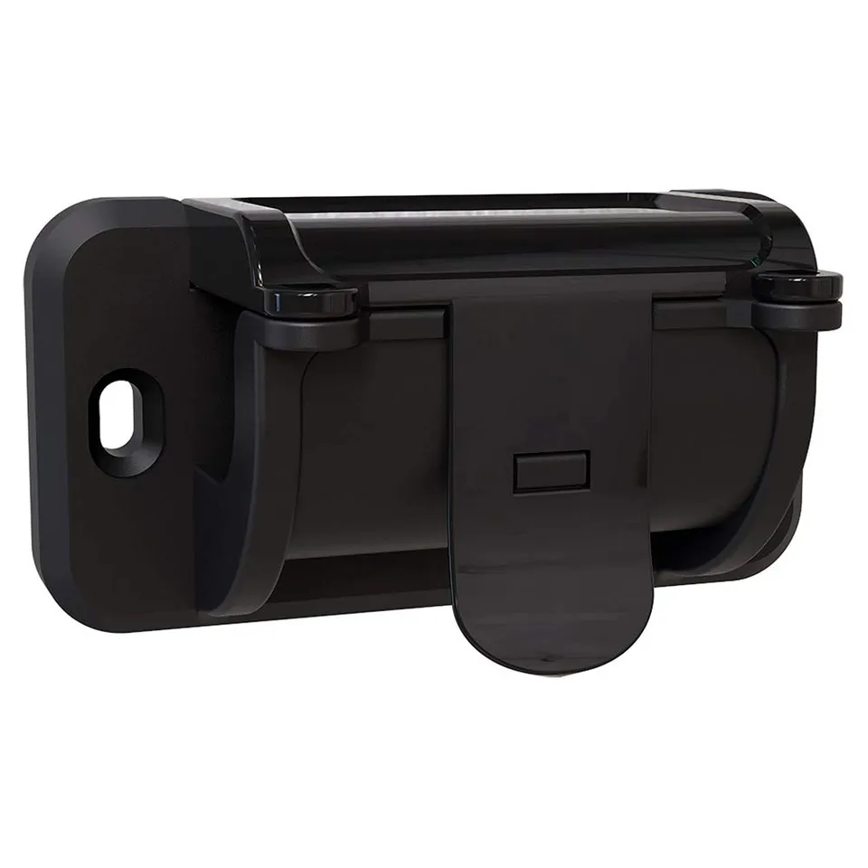 zenitech-support-mural-acier-noir-pour-enrouleur-jardin-entraxe-80mm image 1