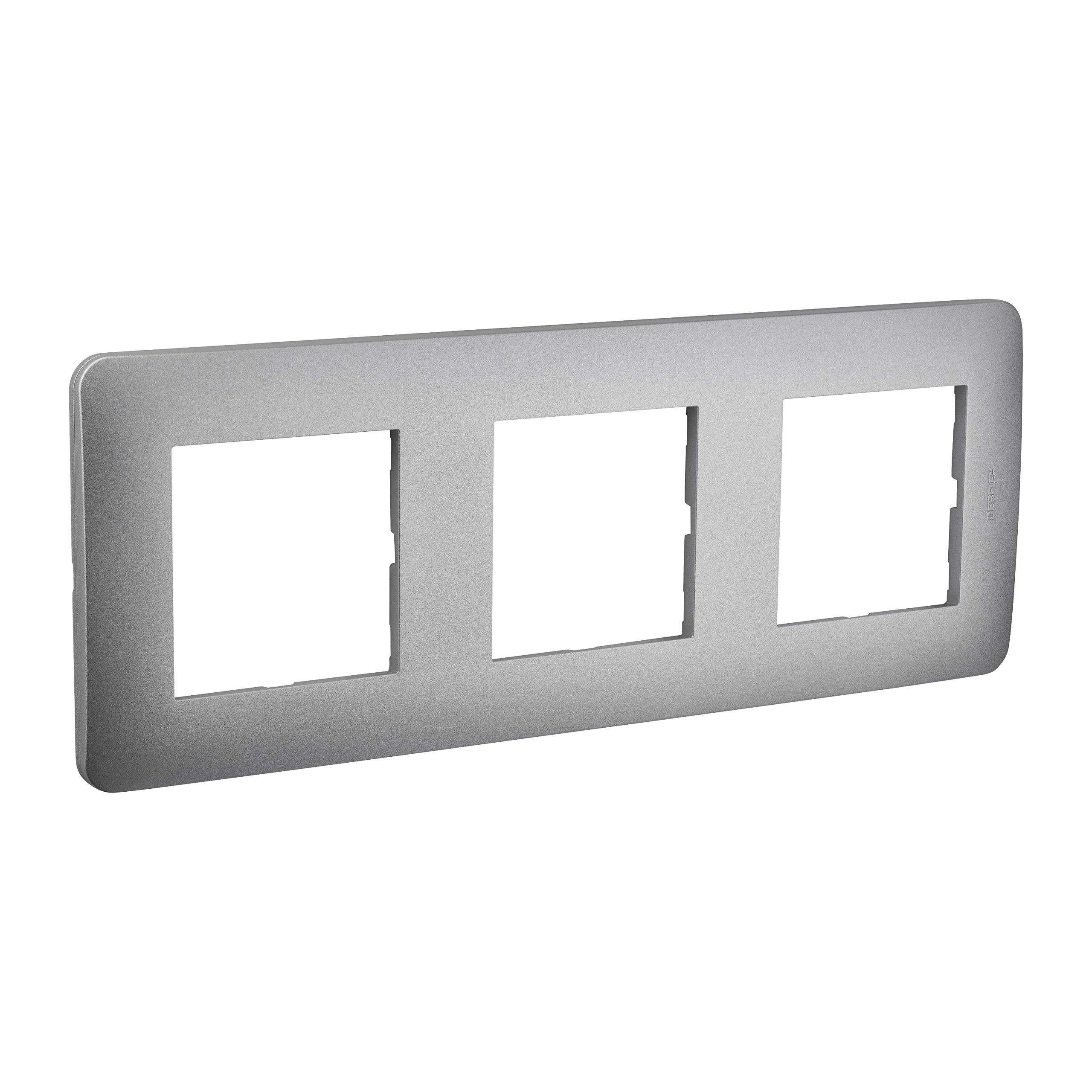 debflex-casual-plaque-triple-silver-226x85mm image 1