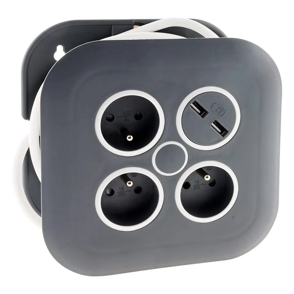 zenitech-enrouleur-domestique-3x2p-t-2-usb-7m-noir image 1