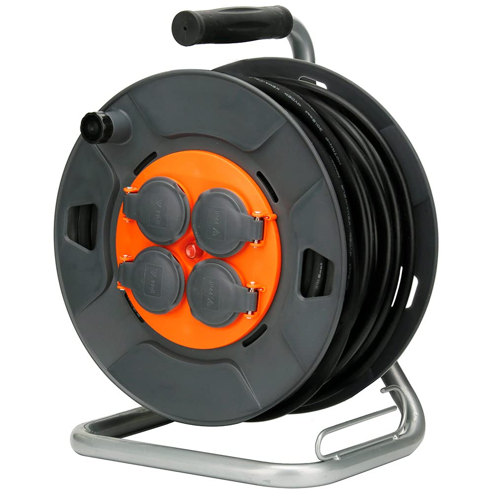 zenitech-enrouleur-de-chantier-ip44-4-prises-16a-40m-orange image 1