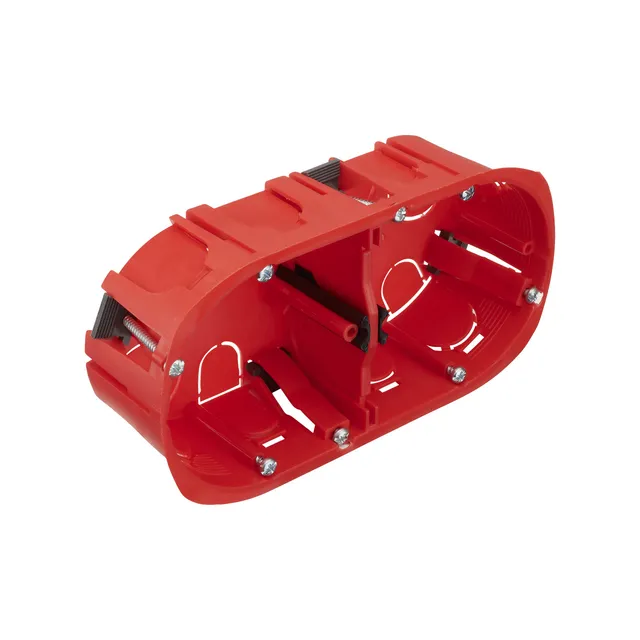 debflex-bo-te-de-d-rivation-2-postes-diam-67mm-h-40mm-rouge image 1