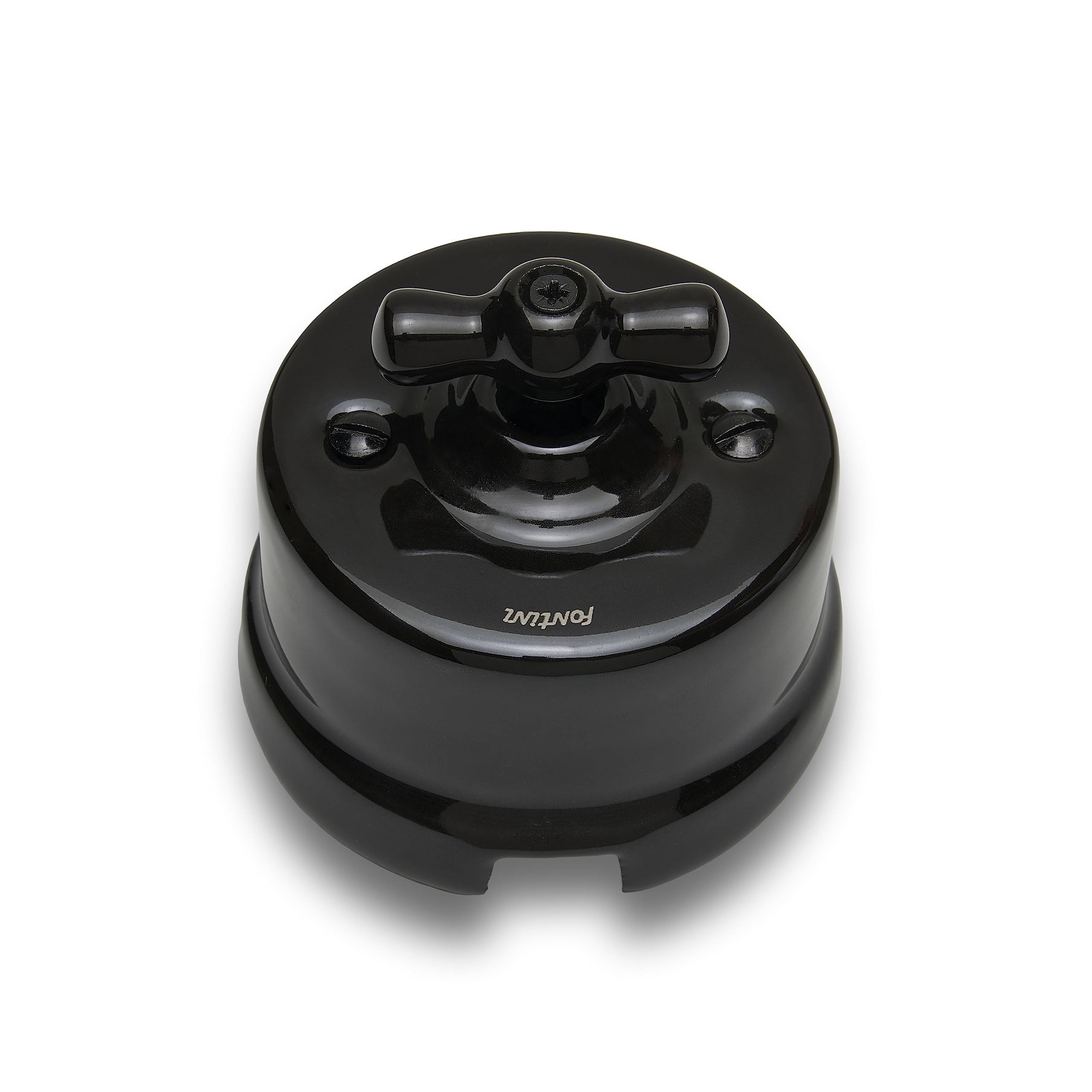 fontini-garby-interrupteur-va-et-vient-porcelaine-noire-10a-250v image 1
