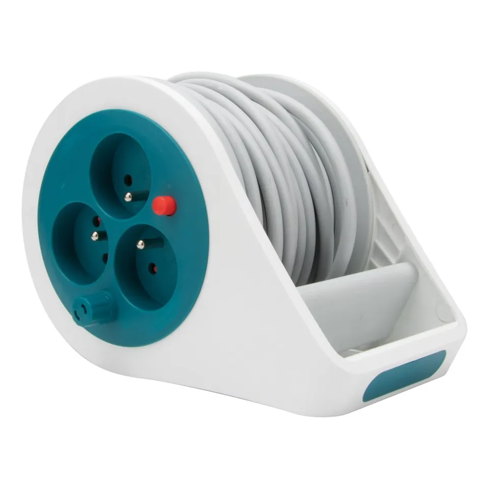 zenitech-mini-enrouleur-design-3-prises-2p-t-7m-bleu image 1