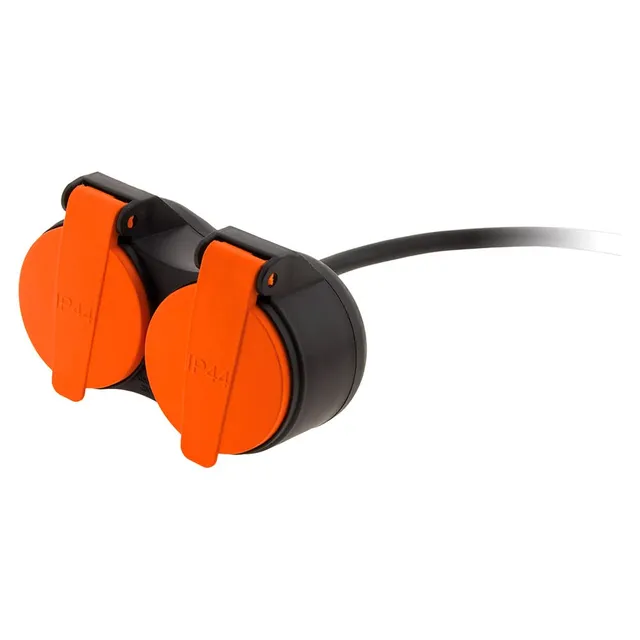 zenitech-rallonge-tanche-2-prises-clapet-orange-h07rn-f-3x1-5mm-25m image 1