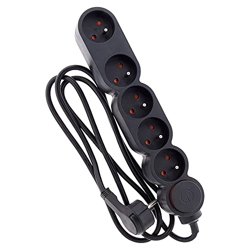 zenitech-bloc-home-5-prises-16a-2p-t-interrupteur-fiche-extraplate-noir-1-5m image 8