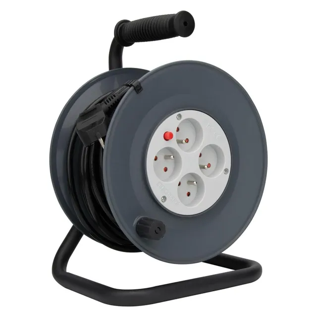 zenitech-enrouleur-h05vv-f-4-prises-3g1-5mm-25m-coupe-circuit-gris image 1