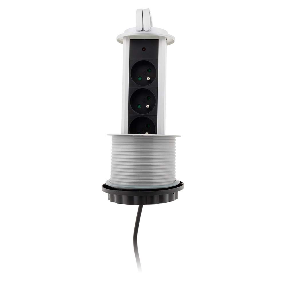 zenitech-bloc-3-prises-escamotable-16a-2p-t-gris-c-ble-1-60-m image 3