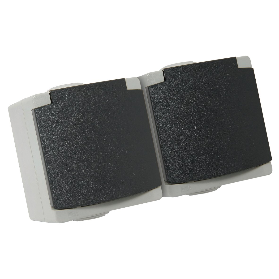 debflex-perle-730200-double-prise-2p-t-16a-tanche-ip65-grise image 1