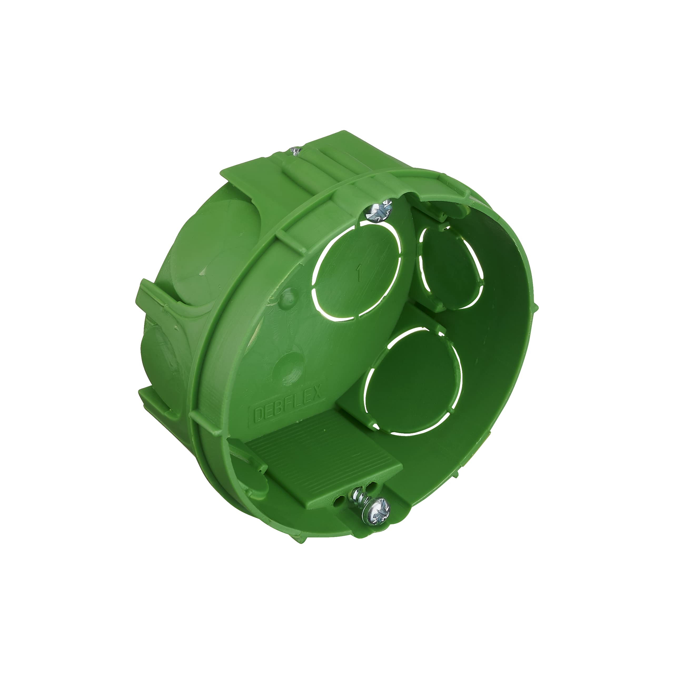 debflex-bo-te-de-d-rivation-ronde-encastrable-d67x30-mm-verte-s-film-griffes-ou- image 1