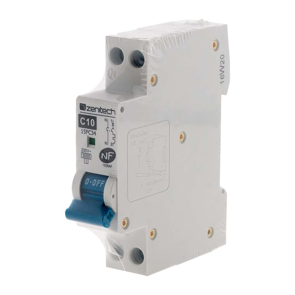 zenitech-disjoncteur-phase-neutre-10a-nf-blanc image 4
