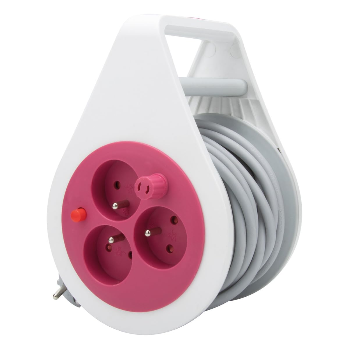 zenitech-mini-enrouleur-design-3-prises-2p-t-c-ble-7-m-rose image 3