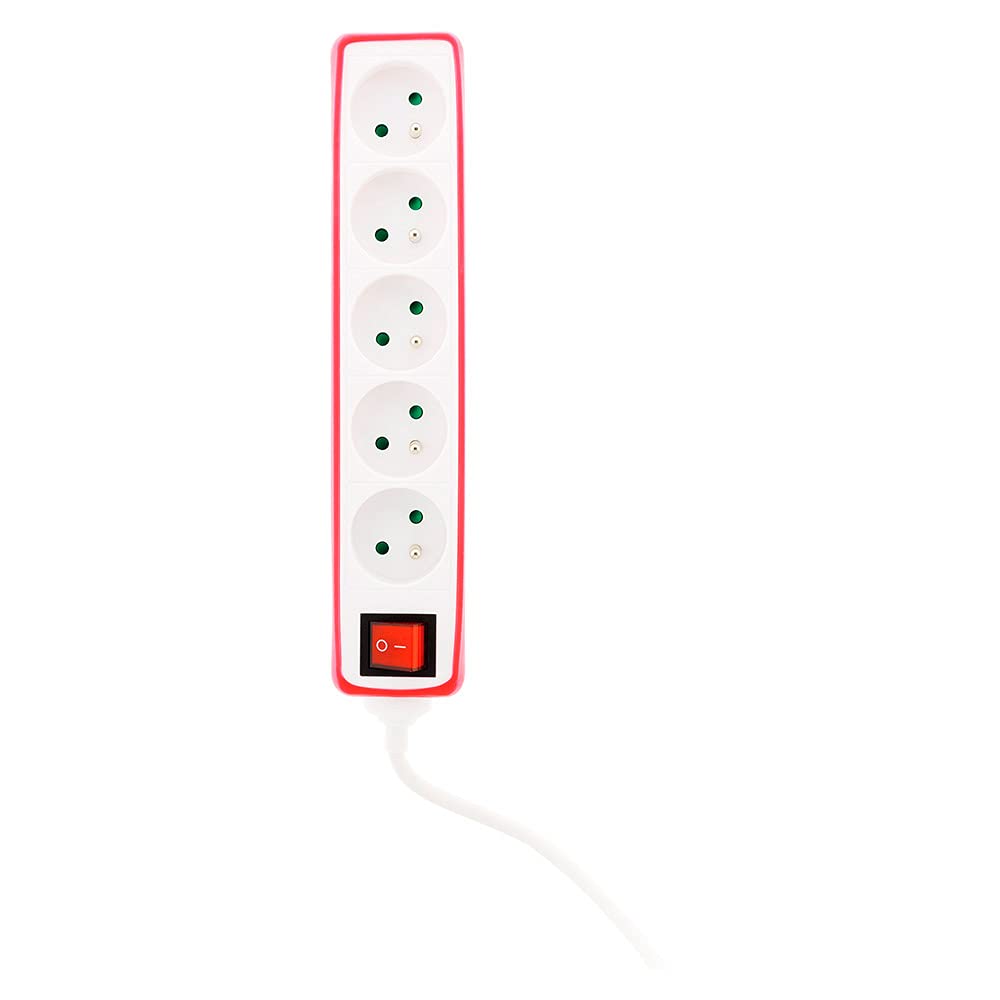 zenitech-multiprise-5x16a-2p-t-interrupteur-housse-silicone-1m-rouge image 2