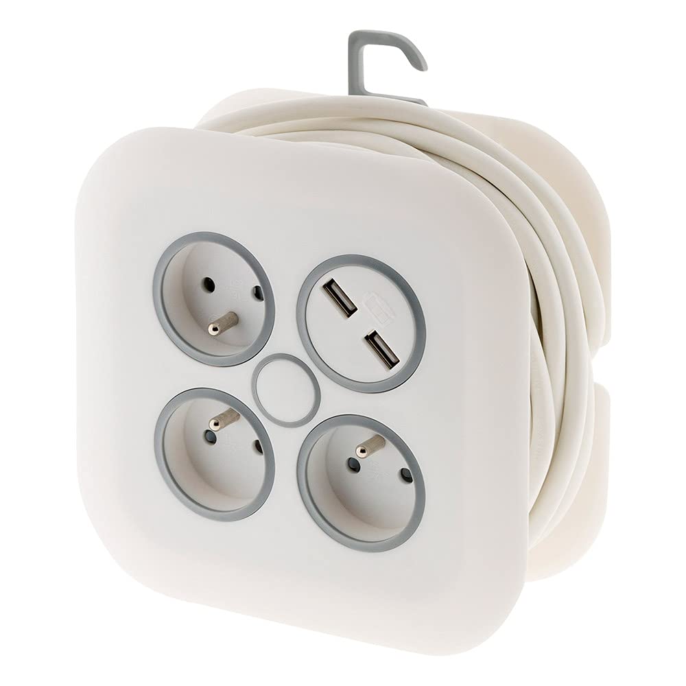zenitech-enrouleur-domestique-3-prises-16a-2-usb-2-1a-c-ble-7-m-blanc image 4