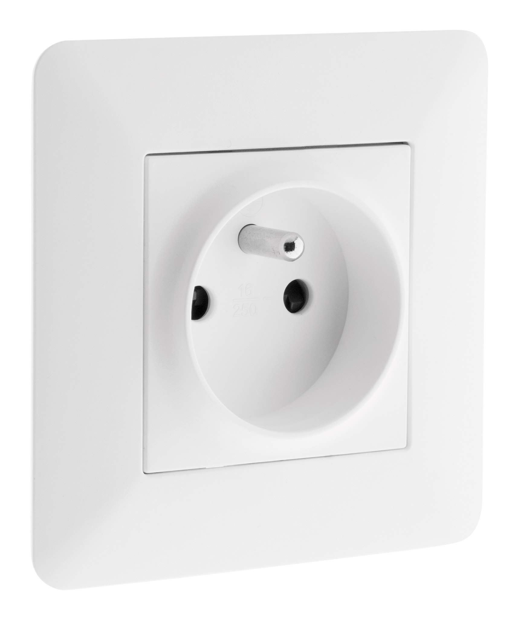 zenitech-artezo-prise-simple-encastrable-16a-2p-t-blanc image 1