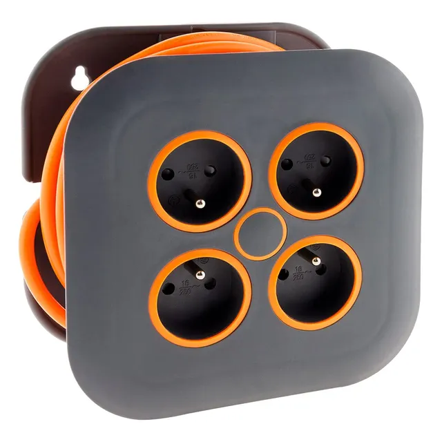zenitech-enrouleur-domestique-4-prises-2p-t-16a-7m-orange image 1