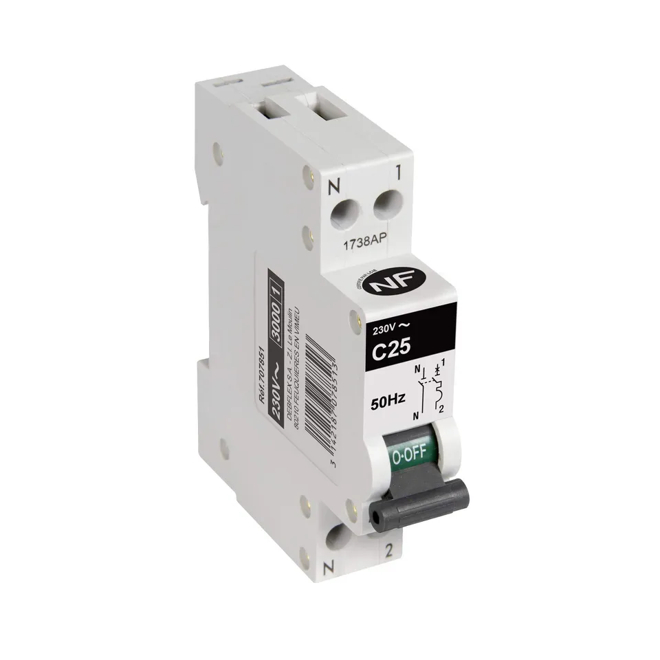 debflex-disjoncteur-modulaire-ph-n-25a-courbe-c-3ka-1-module-blanc-707851 image 1