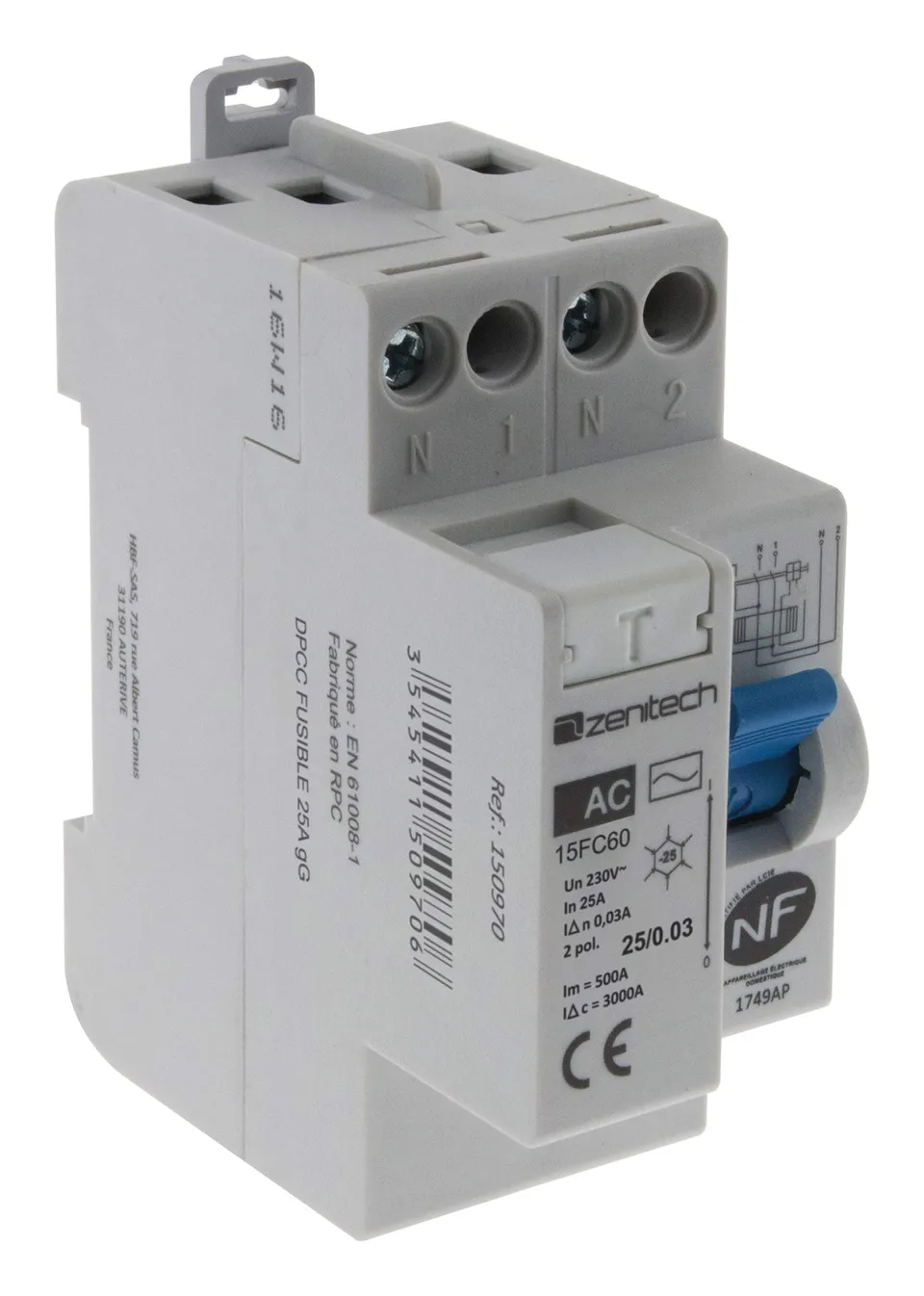 zenitech-interrupteur-diff-rentiel-25a-2p-30ma-type-ac-nf image 1