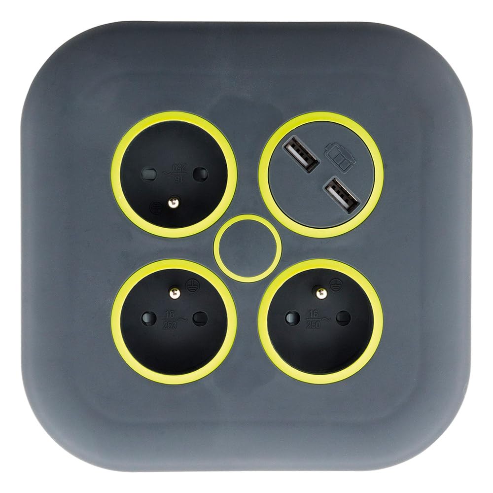 zenitech-klipo-enrouleur-domestique-3-prises-2p-t-2-usb-7m-gris-vert image 2