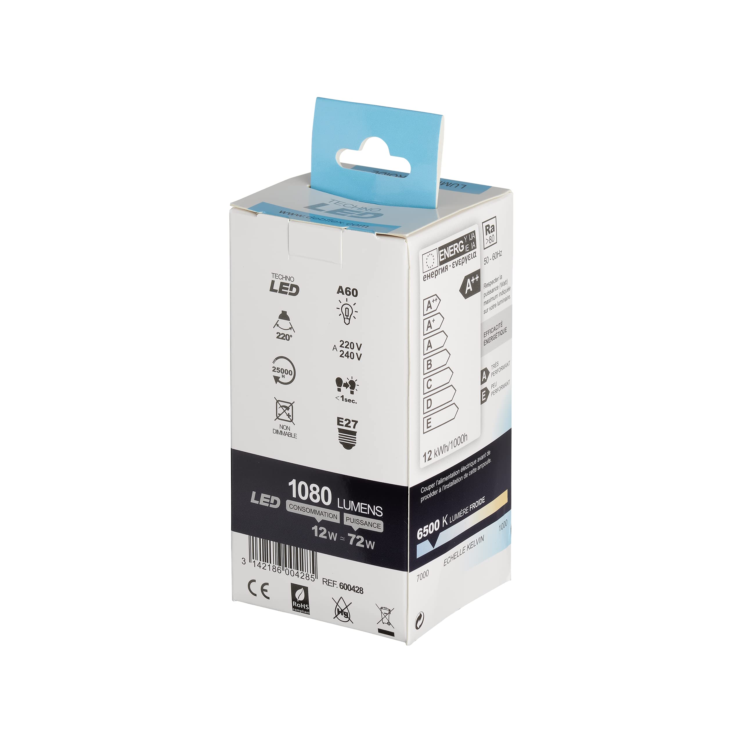 debflex-emeraude-ampoule-led-e27-a60-9w-6500k image 5