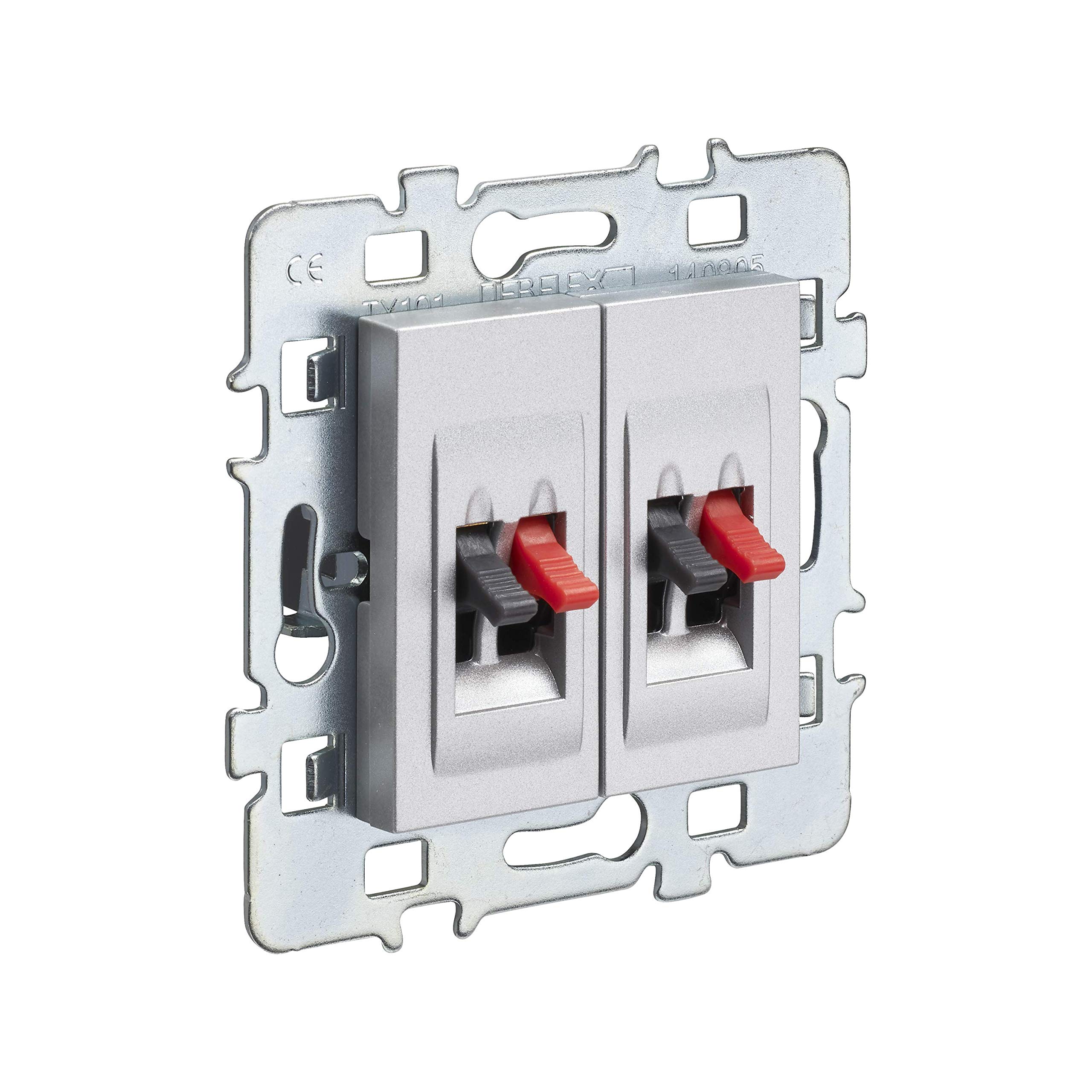 debflex-casual-prise-double-haut-parleur-cache-alu-support-m-tal image 1