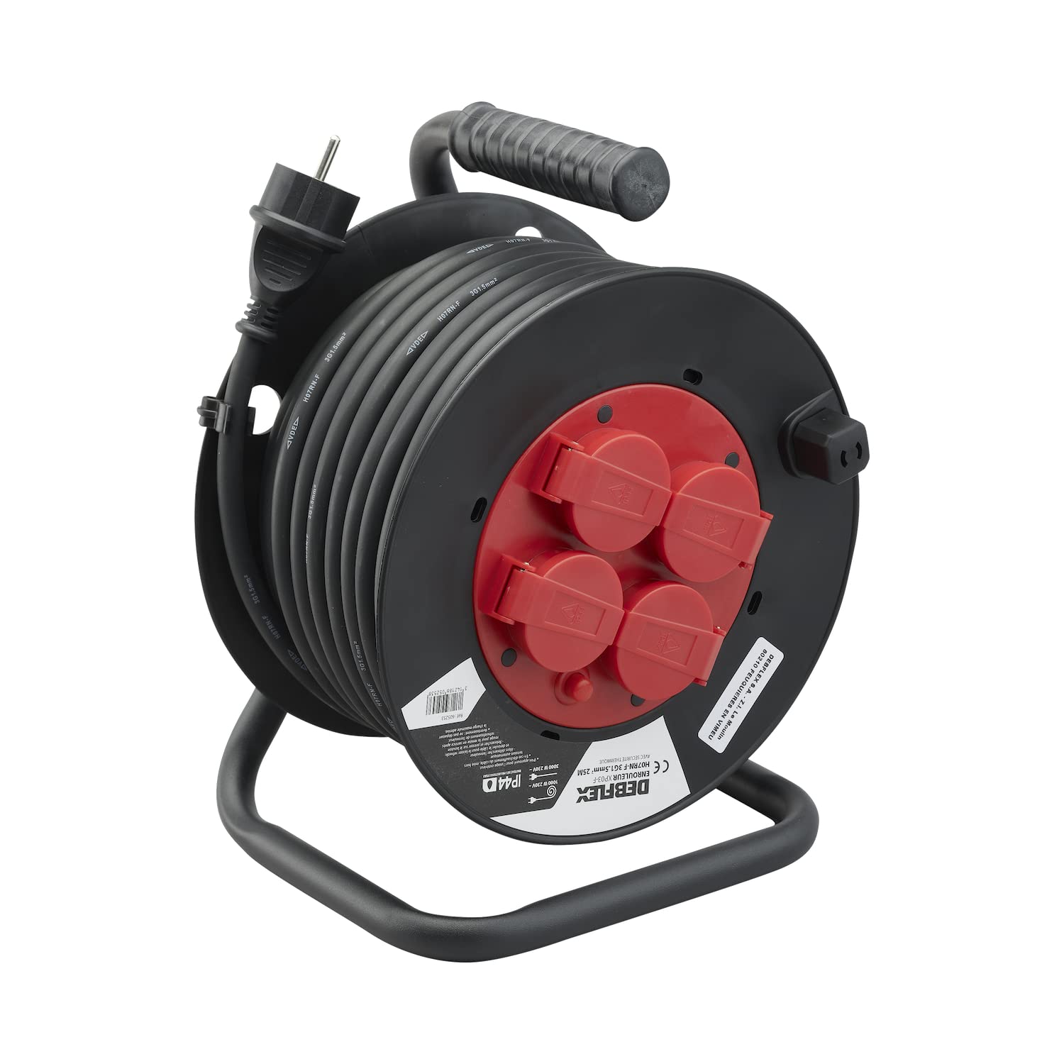debflex-enrouleur-lectrique-intensif-25-m-4-prises-ip44-16a-h07rn-f-3g1-5 image 2
