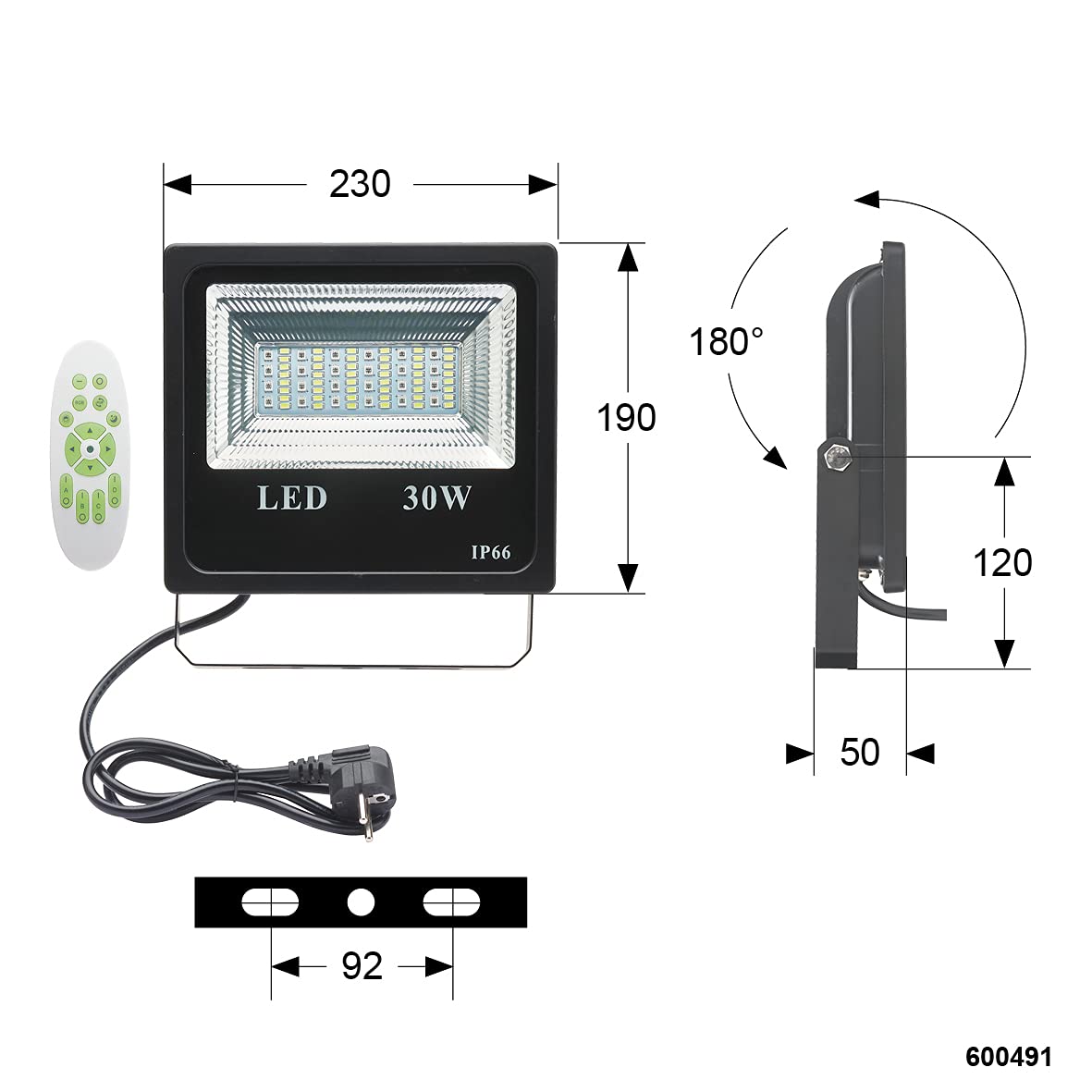 debflex-projecteur-led-chantier-30w-rgb-filaire-avec-t-l-commande-2000-lumens-ip image 5